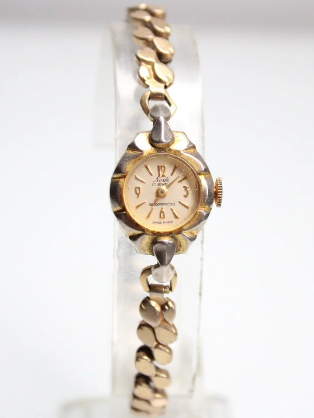 Norle Women's 17 Jewel Swiss Made Watch Two Tone Bracelet Shock Protected